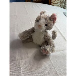 First & Main Kit Kat 7” Sitting Grey Tabby Cat Bean Bag Plush #3014